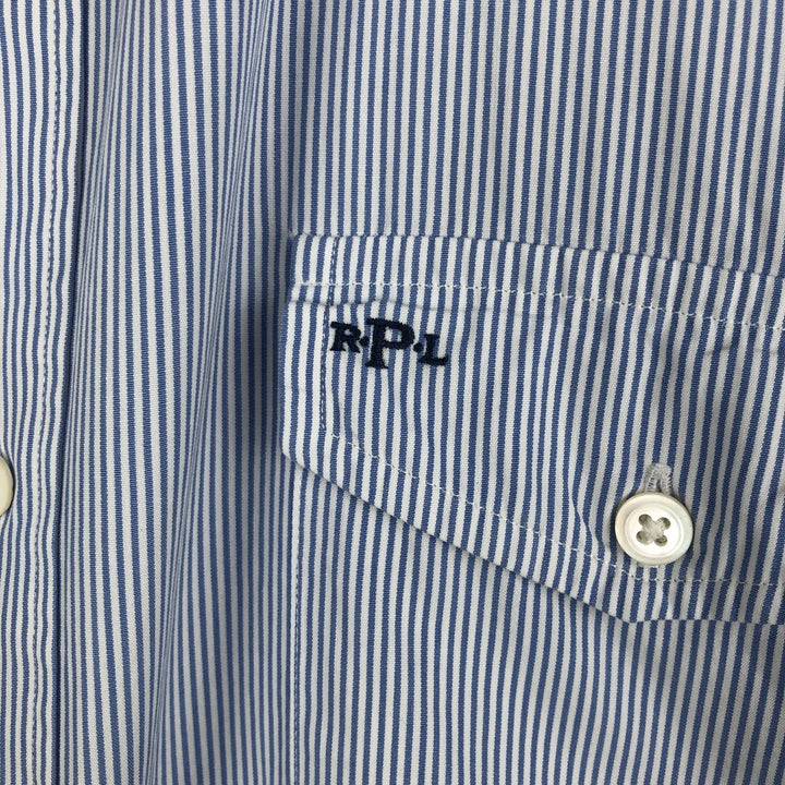Ralph Lauren POLO by Ralph Lauren Striped Pattern Cleric Shirt, Men's XL cotton Blue type light blue Vintage Second Hand