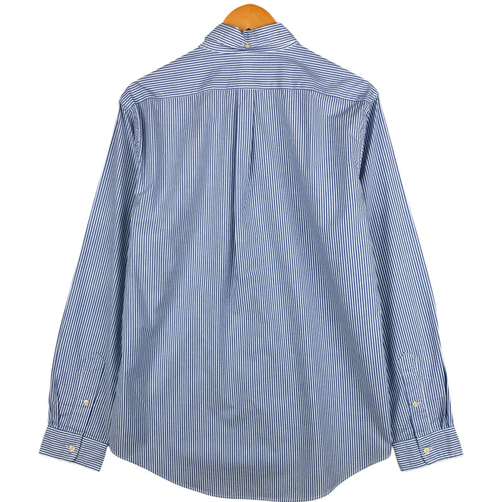 Ralph Lauren long sleeve button down striped shirt, men's size L cotton Navy blue Vintage Second Hand