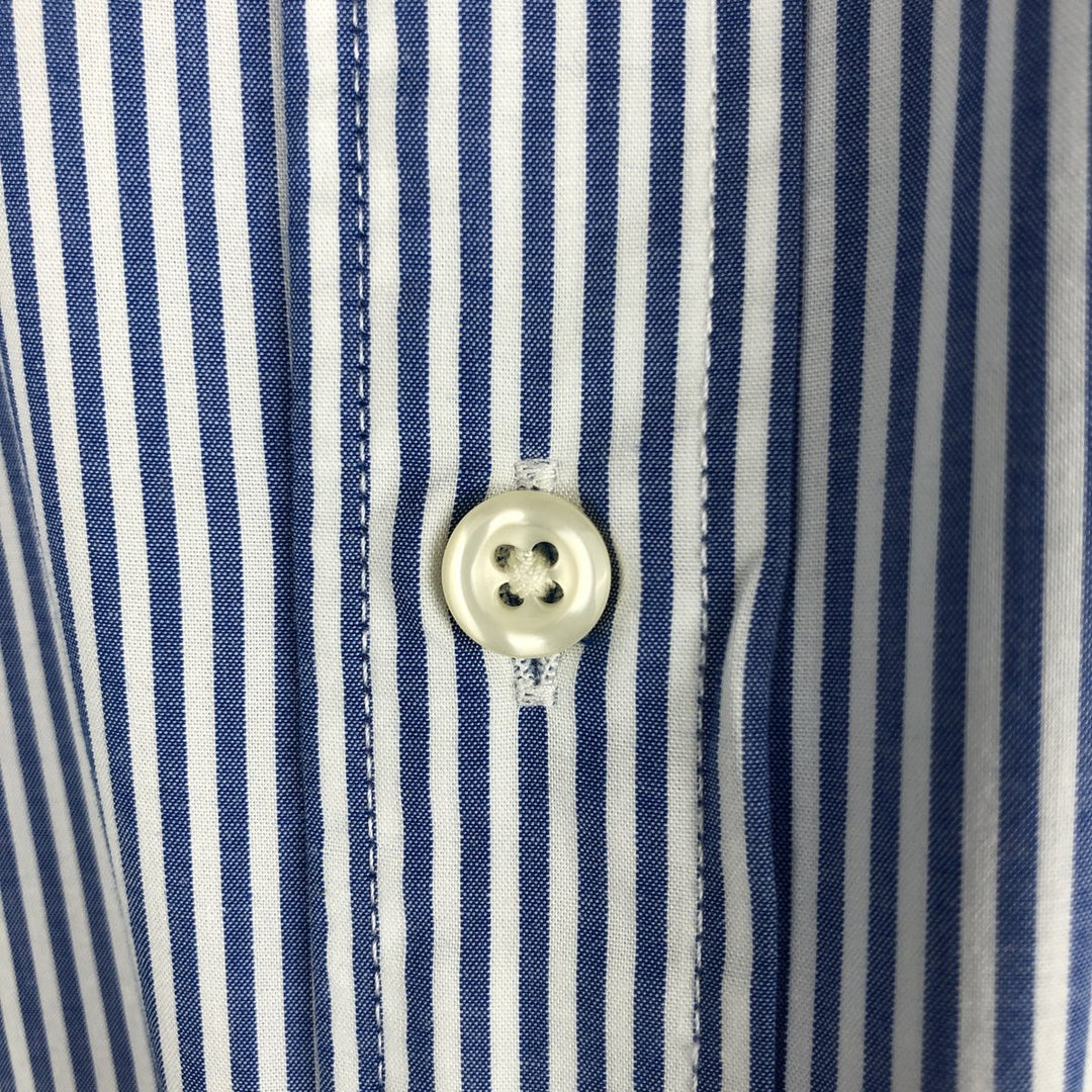 Ralph Lauren long sleeve button down striped shirt, men's size L cotton Navy blue Vintage Second Hand