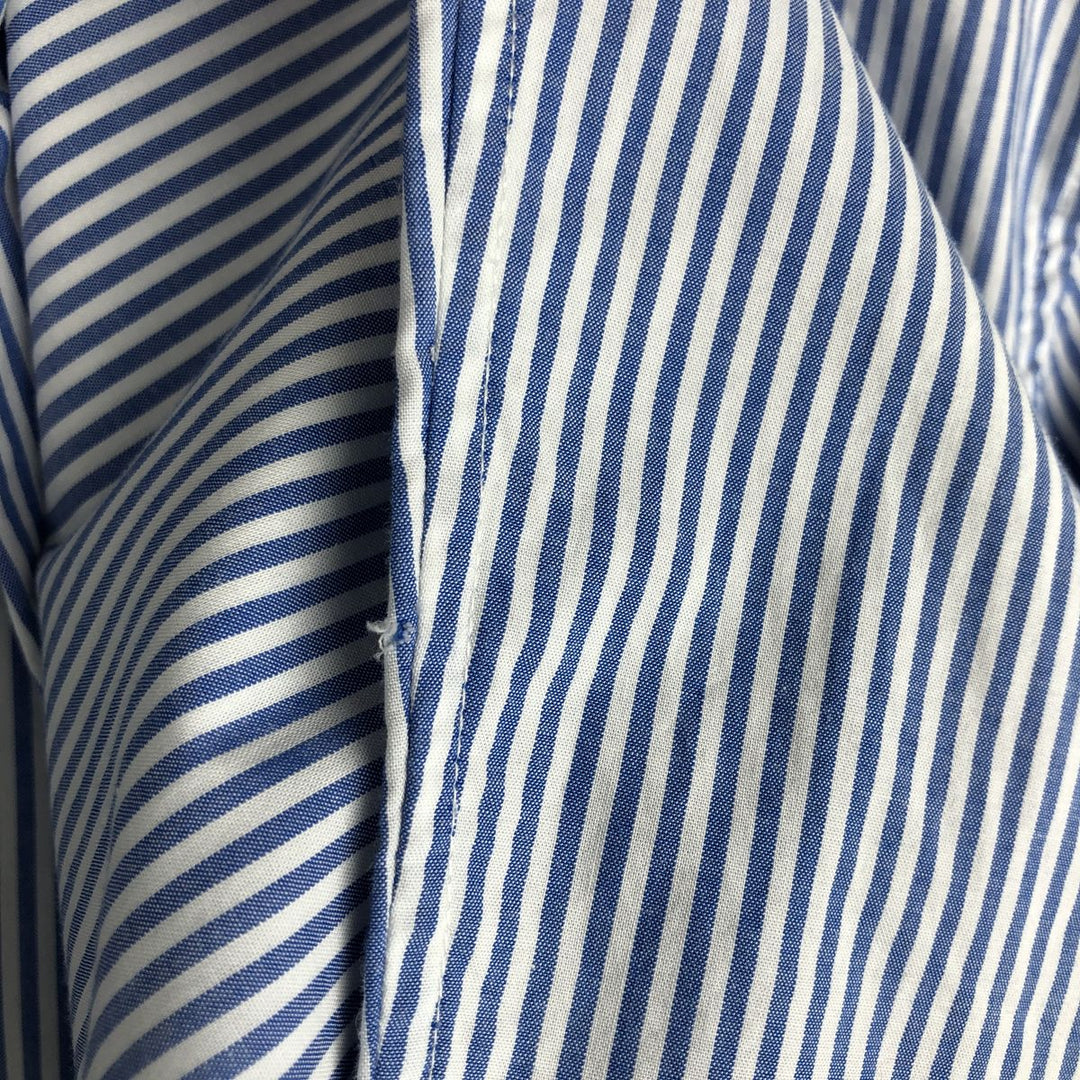 Ralph Lauren long sleeve button down striped shirt, men's size L cotton Navy blue Vintage Second Hand