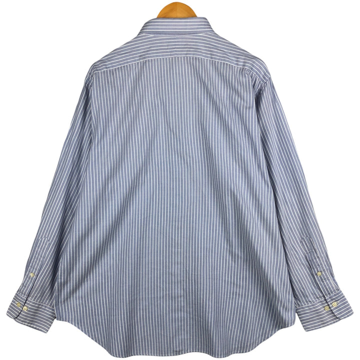 Ralph Lauren POLO by Ralph Lauren Andrew long-sleeved striped shirt, men's size XXL cotton Blue type light blue Vintage Second Hand
