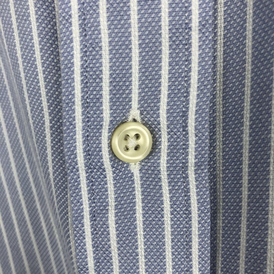 Ralph Lauren POLO by Ralph Lauren Andrew long-sleeved striped shirt, men's size XXL cotton Blue type light blue Vintage Second Hand