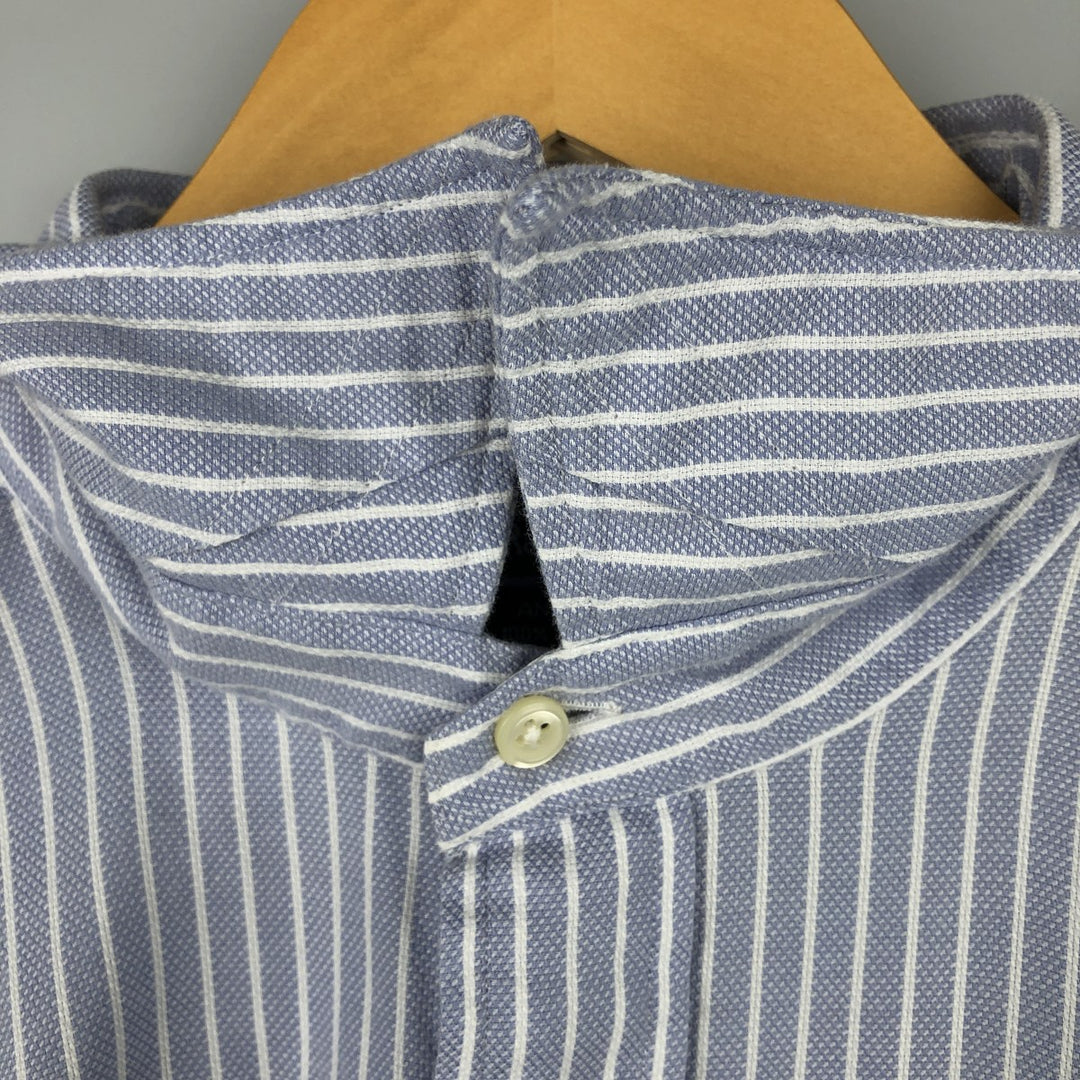 Ralph Lauren POLO by Ralph Lauren Andrew long-sleeved striped shirt, men's size XXL cotton Blue type light blue Vintage Second Hand