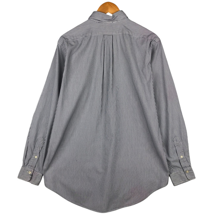 Ralph Lauren ANDOVER long-sleeved button-down striped shirt, men's size L cotton gray type Vintage Second Hand