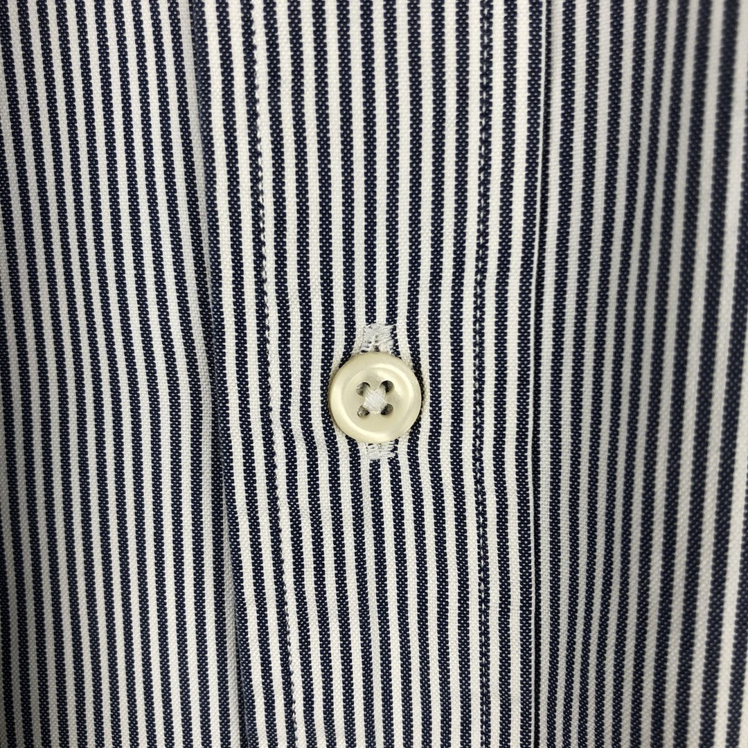 Ralph Lauren ANDOVER long-sleeved button-down striped shirt, men's size L cotton gray type Vintage Second Hand