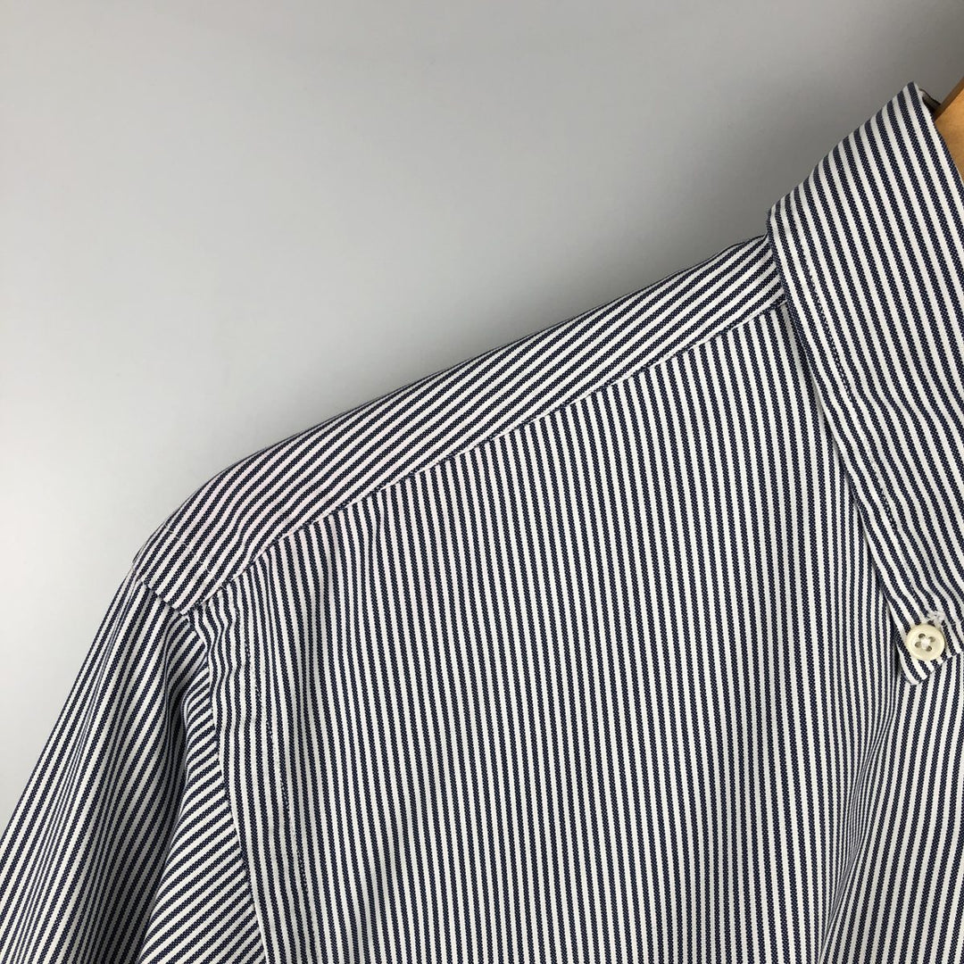 Ralph Lauren ANDOVER long-sleeved button-down striped shirt, men's size L cotton gray type Vintage Second Hand