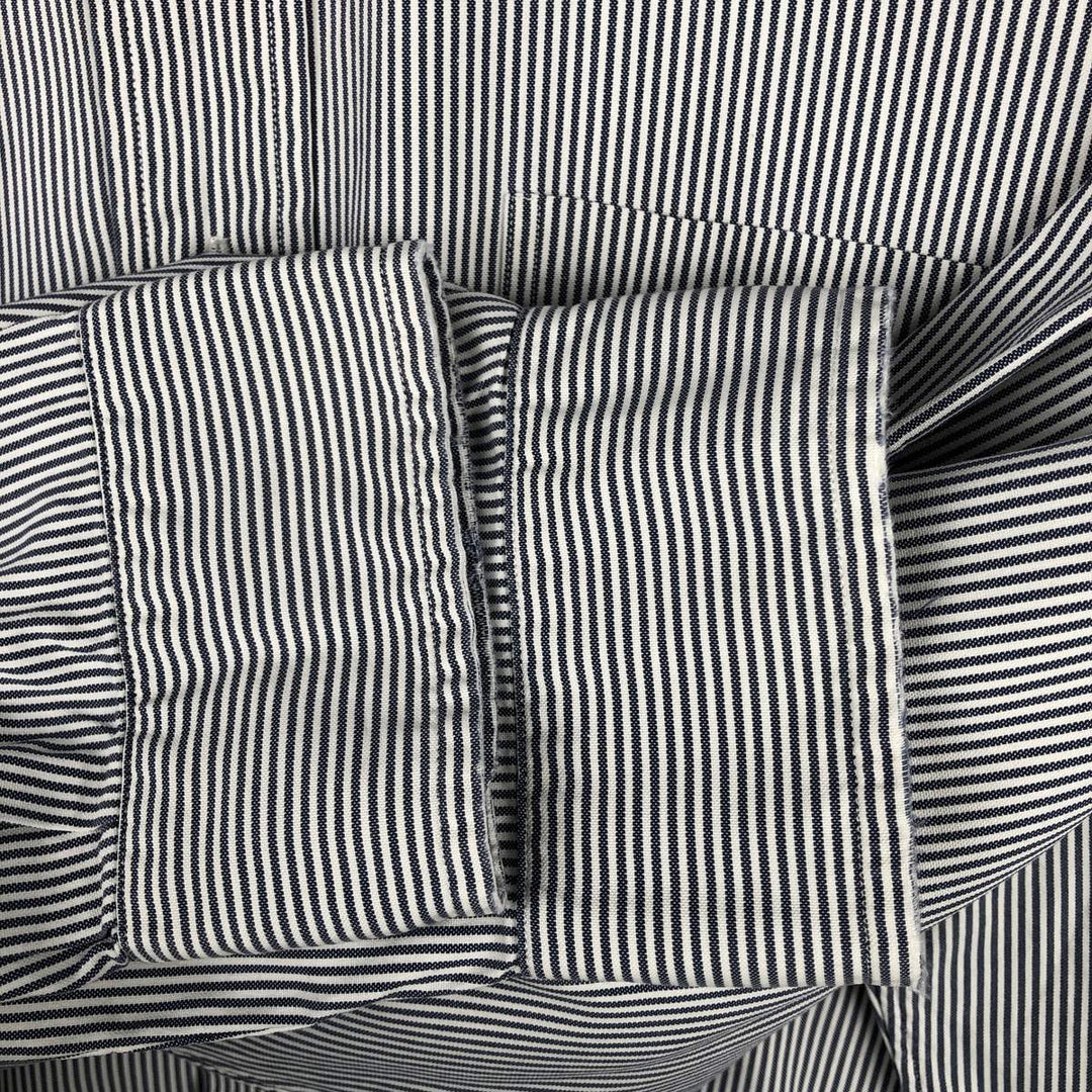 Ralph Lauren ANDOVER long-sleeved button-down striped shirt, men's size L cotton gray type Vintage Second Hand