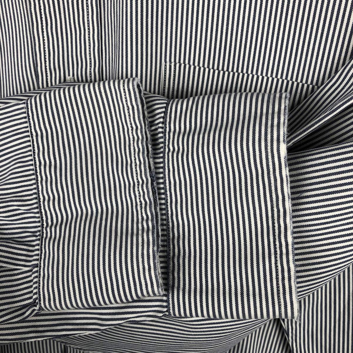 Ralph Lauren ANDOVER long-sleeved button-down striped shirt, men's size L cotton gray type Vintage Second Hand