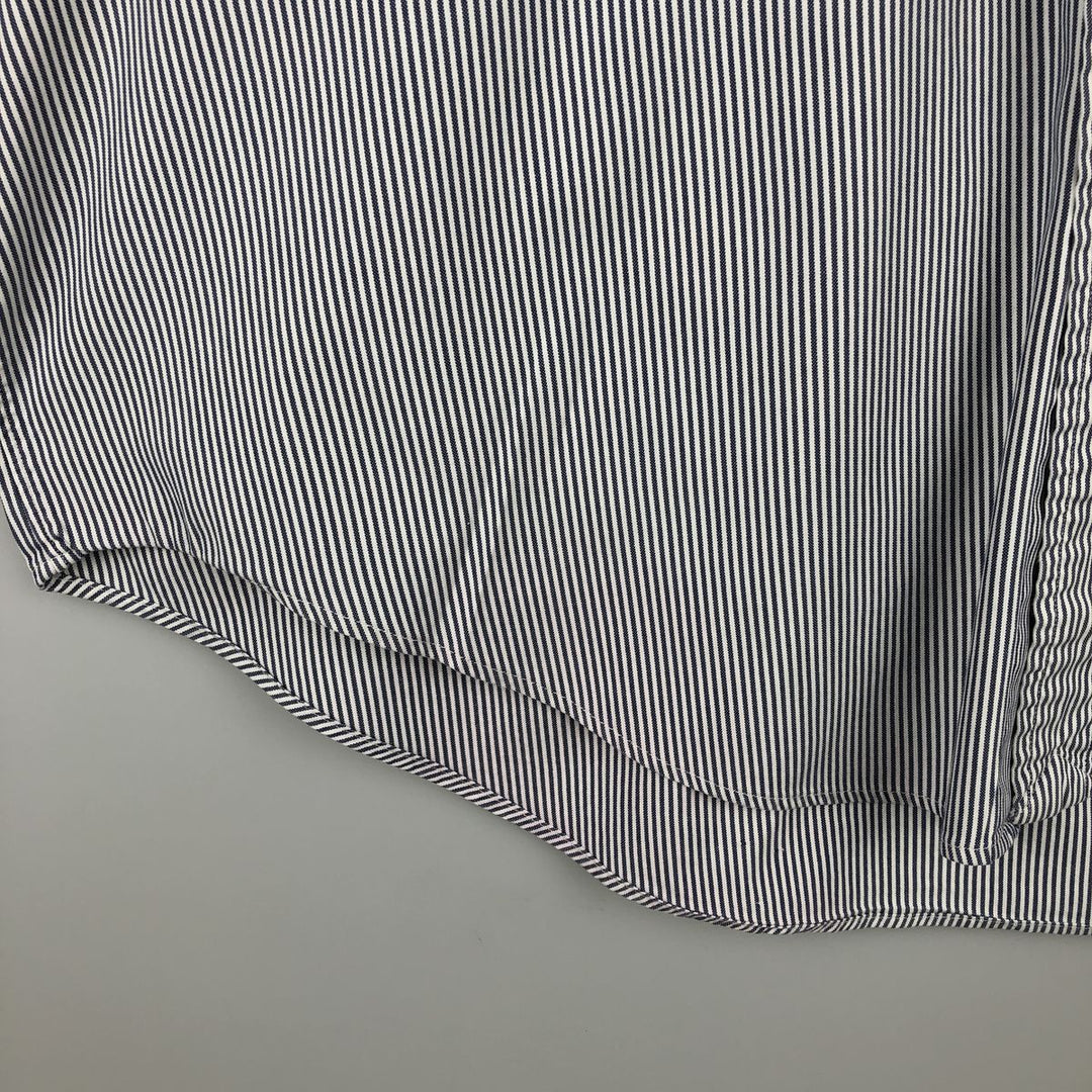 Ralph Lauren ANDOVER long-sleeved button-down striped shirt, men's size L cotton gray type Vintage Second Hand