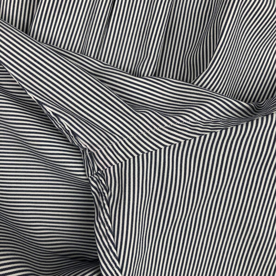 Ralph Lauren ANDOVER long-sleeved button-down striped shirt, men's size L cotton gray type Vintage Second Hand