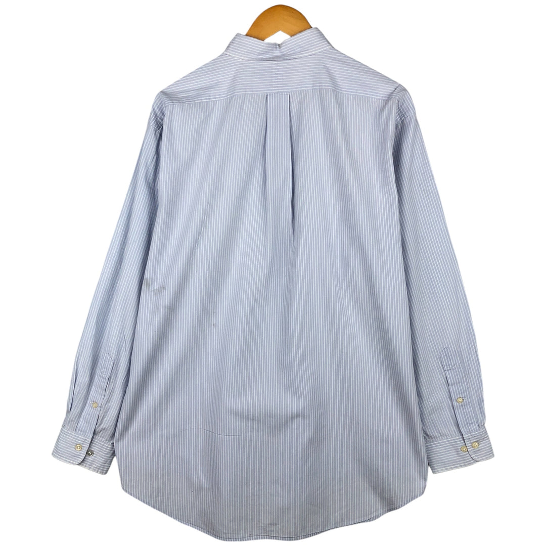 Ralph Lauren YARMOUTH Long Sleeve Button-Down Striped Shirt, Men's Size L cotton Blue type light blue Vintage Second Hand