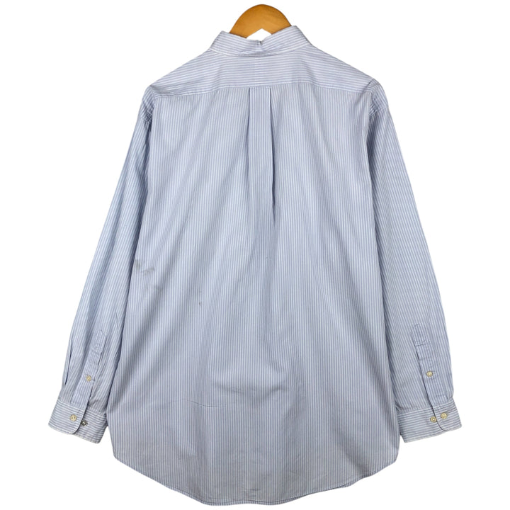 Ralph Lauren YARMOUTH Long Sleeve Button-Down Striped Shirt, Men's Size L cotton Blue type light blue Vintage Second Hand