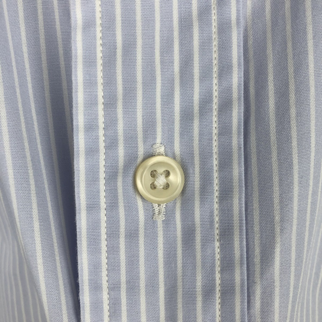 Ralph Lauren YARMOUTH Long Sleeve Button-Down Striped Shirt, Men's Size L cotton Blue type light blue Vintage Second Hand