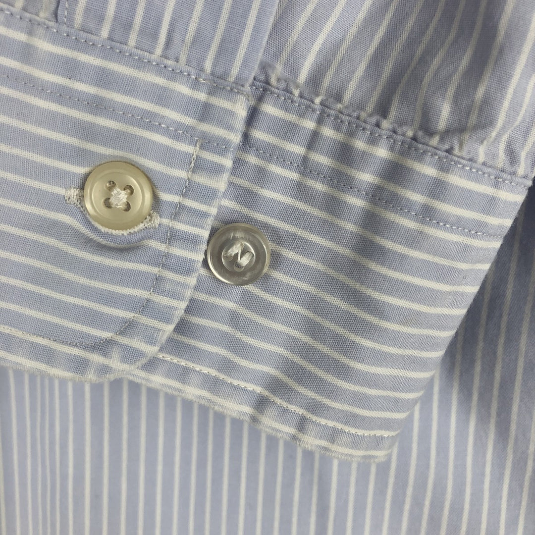 Ralph Lauren YARMOUTH Long Sleeve Button-Down Striped Shirt, Men's Size L cotton Blue type light blue Vintage Second Hand