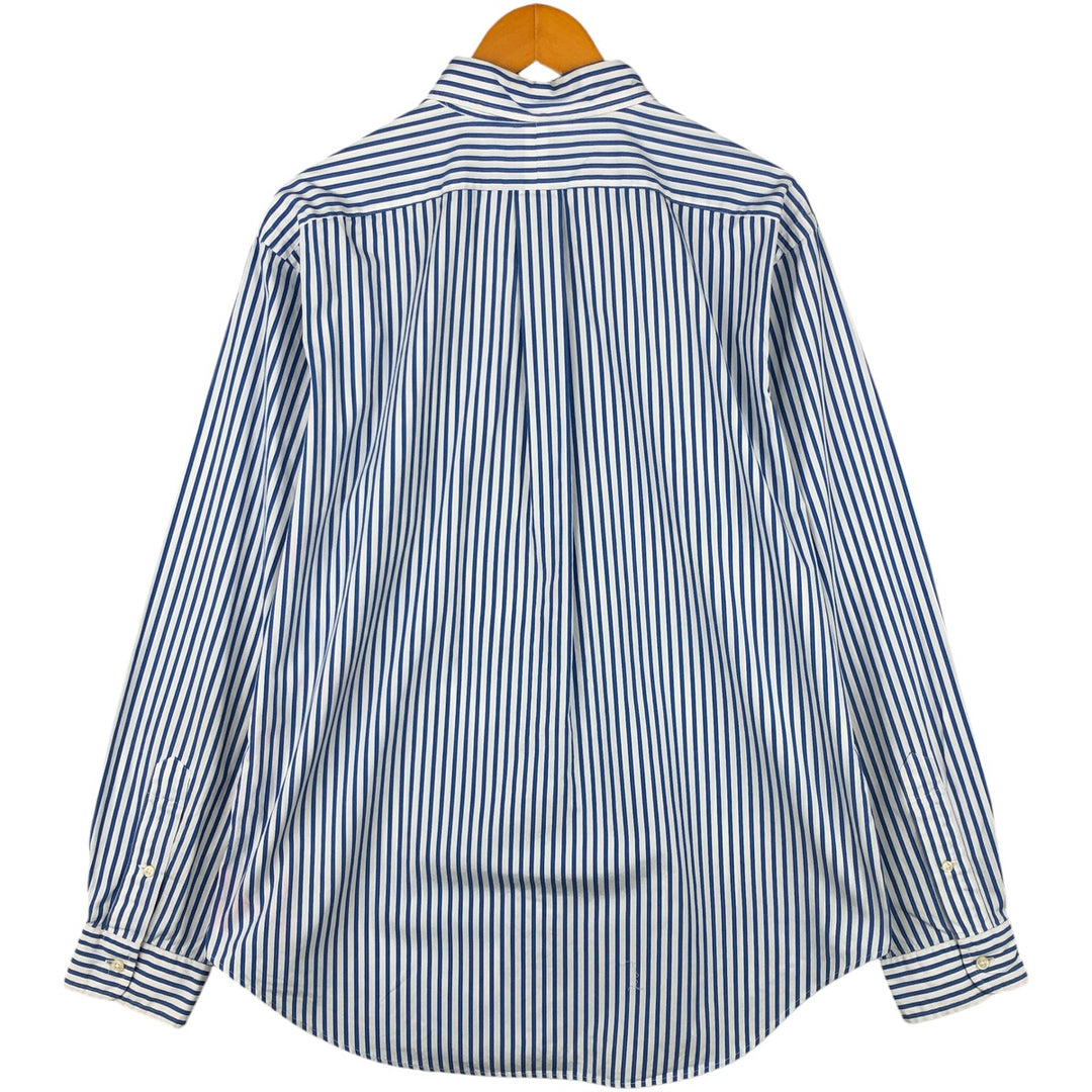 Ralph Lauren Classic Fit Long Sleeve Button Down Striped Shirt, Men's Size L cotton blue type Vintage Second Hand