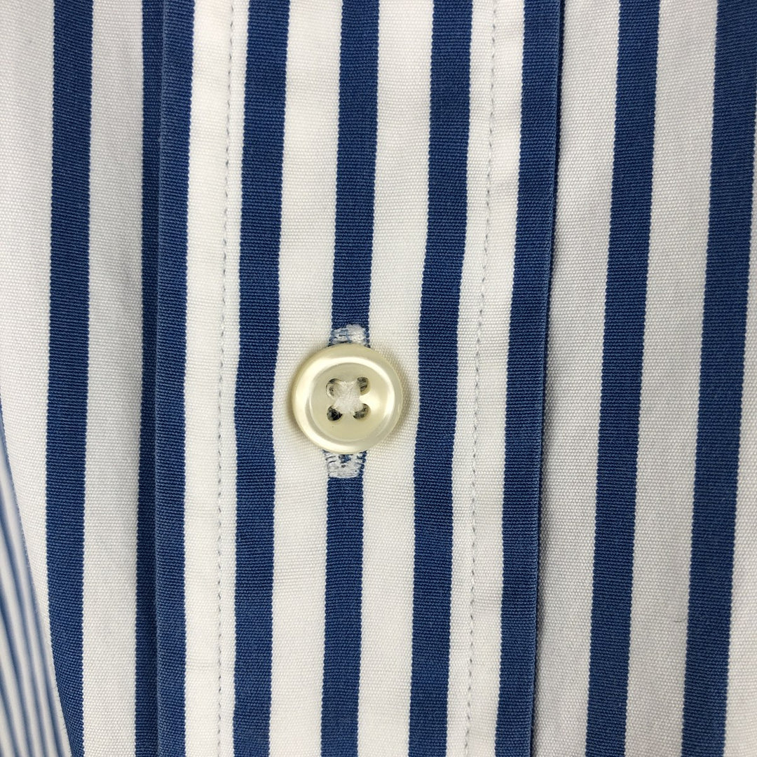 Ralph Lauren Classic Fit Long Sleeve Button Down Striped Shirt, Men's Size L cotton blue type Vintage Second Hand