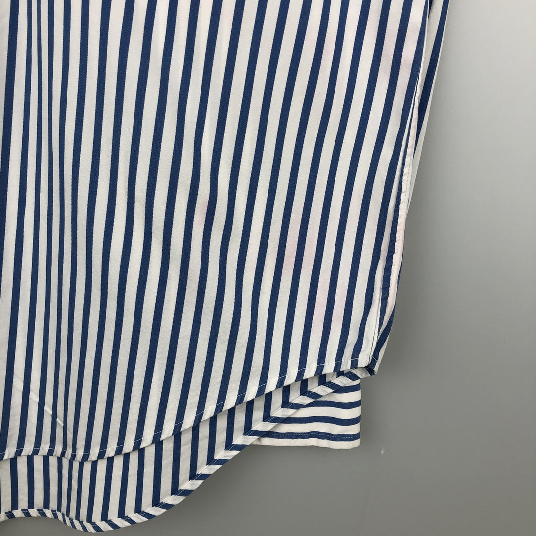 Ralph Lauren Classic Fit Long Sleeve Button Down Striped Shirt, Men's Size L cotton blue type Vintage Second Hand