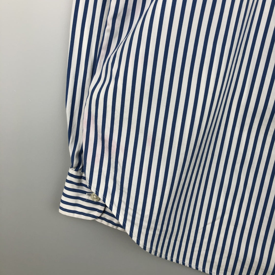Ralph Lauren Classic Fit Long Sleeve Button Down Striped Shirt, Men's Size L cotton blue type Vintage Second Hand