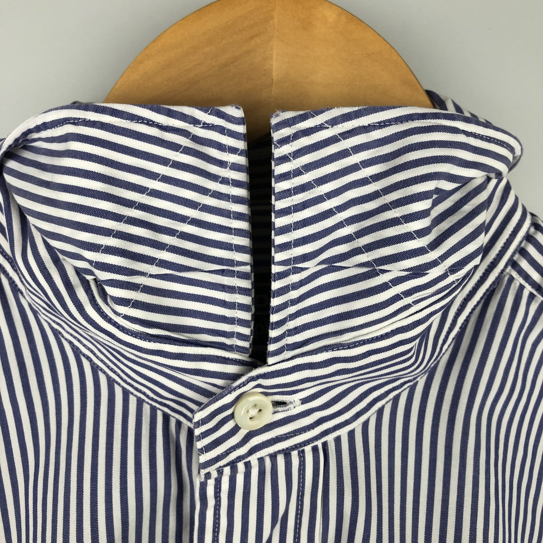Ralph Lauren POLO by Ralph Lauren Estate wide-collar long-sleeved striped shirt, men's size M cotton Navy blue Vintage Second Hand