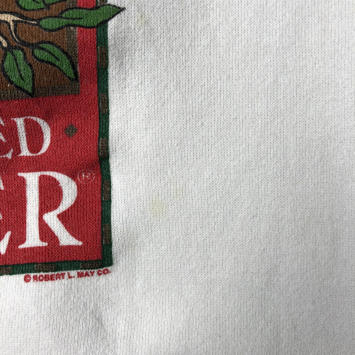 90'S TULTEX THE RED-NOSED REINDEER character sweatshirt, Made in USA, Men's size M cotton white type Vintage Second Hand