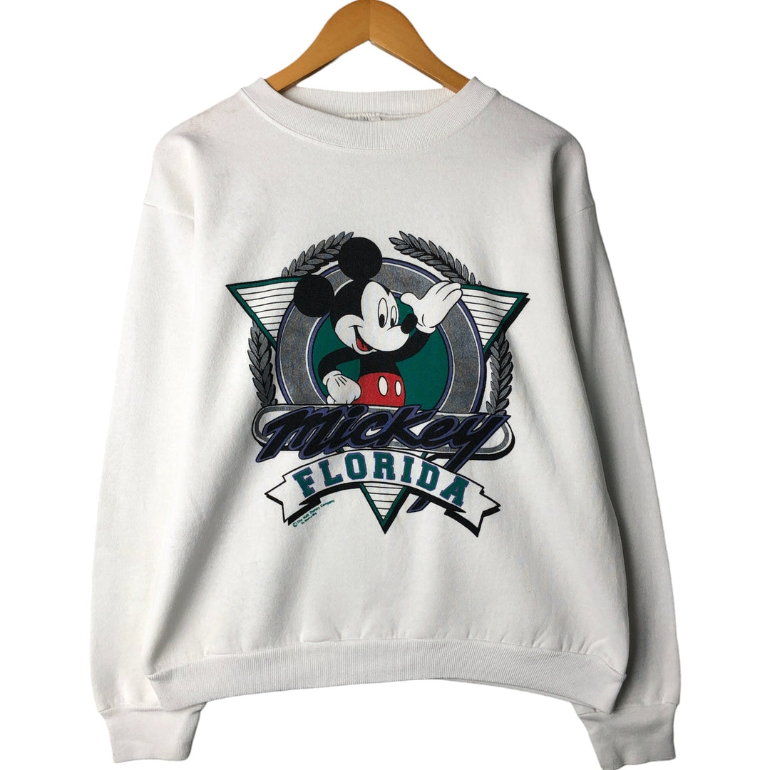 Vintage 90'S TULTEX MICKEY MOUSE Mickey Mouse character sweatshirt, Made in USA, Men's Size L cotton white type Vintage Second Hand