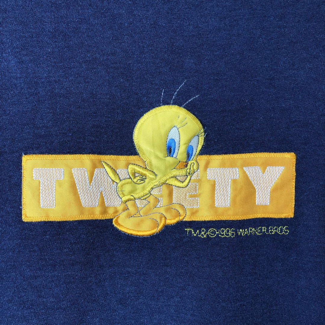 TWEETY character sweatshirt, men's size M unclear navy blue type Vintage Second Hand