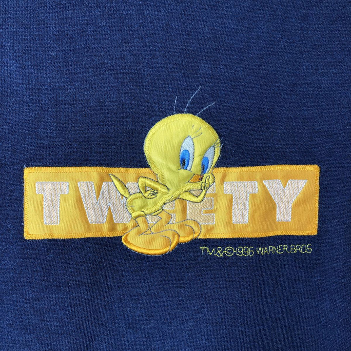 TWEETY character sweatshirt, men's size M unclear navy blue type Vintage Second Hand