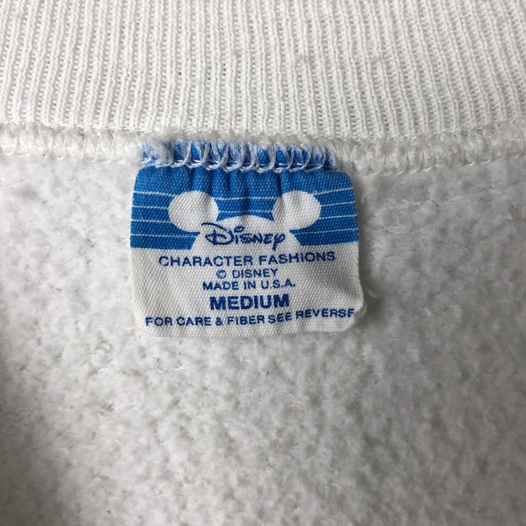 Vintage 1980'S Disney Mickey Mouse Flag Pattern Sweatshirt, Made in USA, Men's Size Medium cotton white type Vintage Second Hand