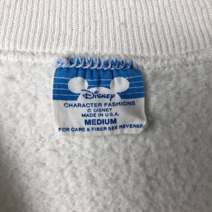 Vintage 1980'S Disney Mickey Mouse Flag Pattern Sweatshirt, Made in USA, Men's Size Medium cotton white type Vintage Second Hand