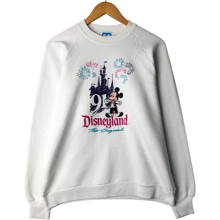 90'S Disney Mickey Mouse character sweatshirt, sweatshirt, made in USA, men's XL size, vintage cotton white type Vintage Second Hand