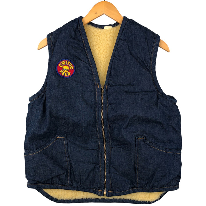 Vintage 1970'S dark blue denim vest, size S, men's unclear navy blue type Vintage Second Hand
