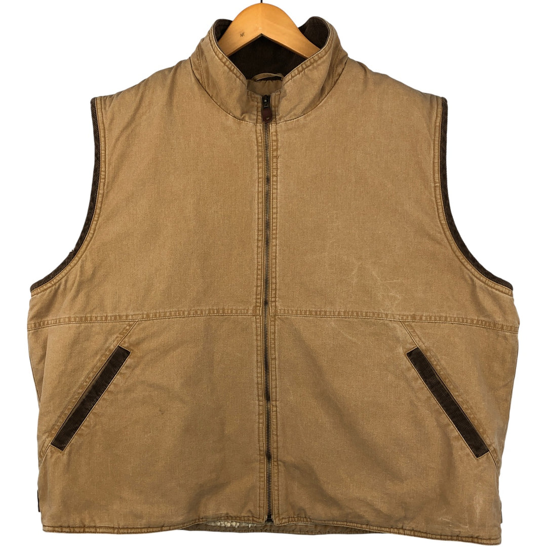90s-00'S Wrangler HERO Duck Vest, Men's XL, Vintage cotton beige type brown Vintage Second Hand