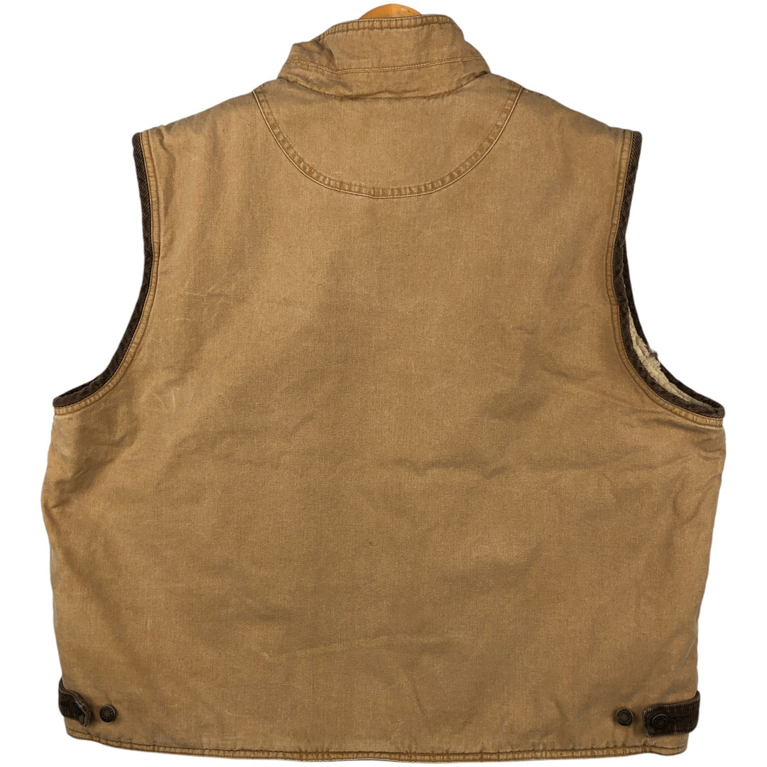 90s-00'S Wrangler HERO Duck Vest, Men's XL, Vintage cotton beige type brown Vintage Second Hand