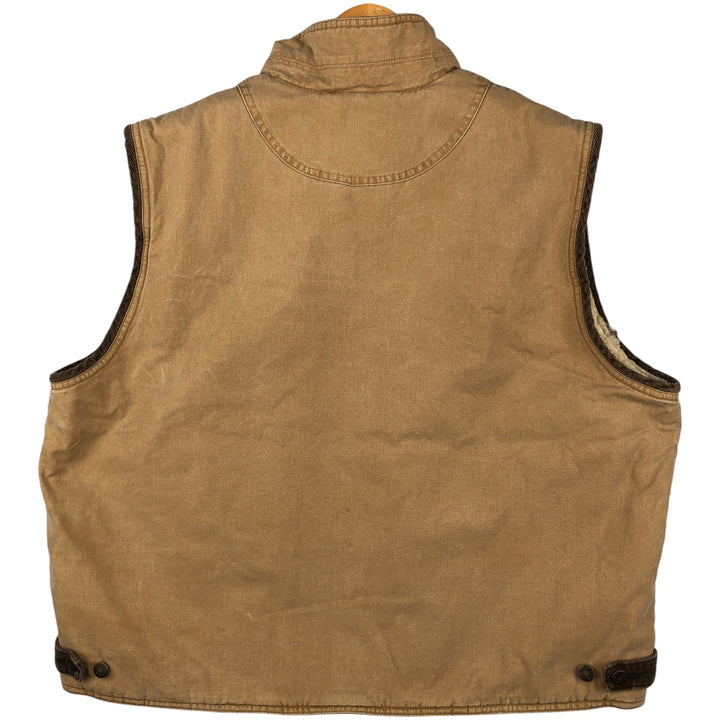 90s-00'S Wrangler HERO Duck Vest, Men's XL, Vintage cotton beige type brown Vintage Second Hand