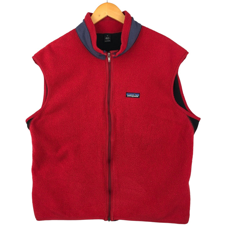 90'S Patagonia fleece vest, made in the USA, men's size XL unclear red type Vintage Second Hand