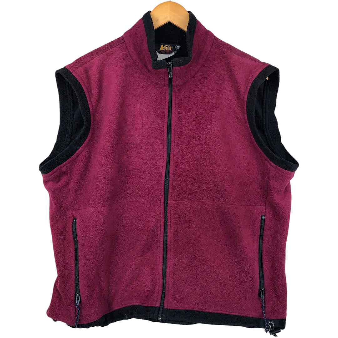 90s~ REI Fleece Vest, Men's Size L, Vintage unclear Red type red-purple Vintage Second Hand