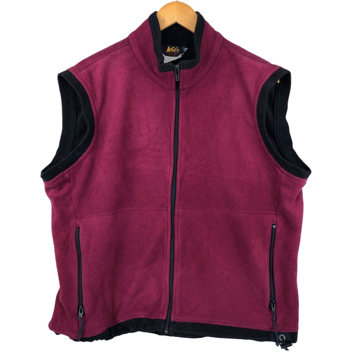 90s~ REI Fleece Vest, Men's Size L, Vintage unclear Red type red-purple Vintage Second Hand