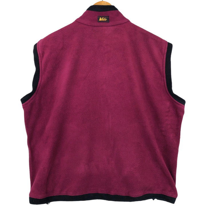 90s~ REI Fleece Vest, Men's Size L, Vintage unclear Red type red-purple Vintage Second Hand