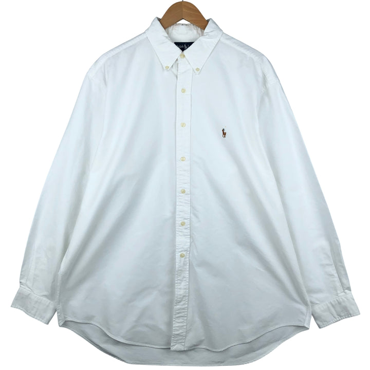 Ralph Lauren YARMOUTH long sleeve button down shirt, men's XL size cotton white type Vintage Second Hand