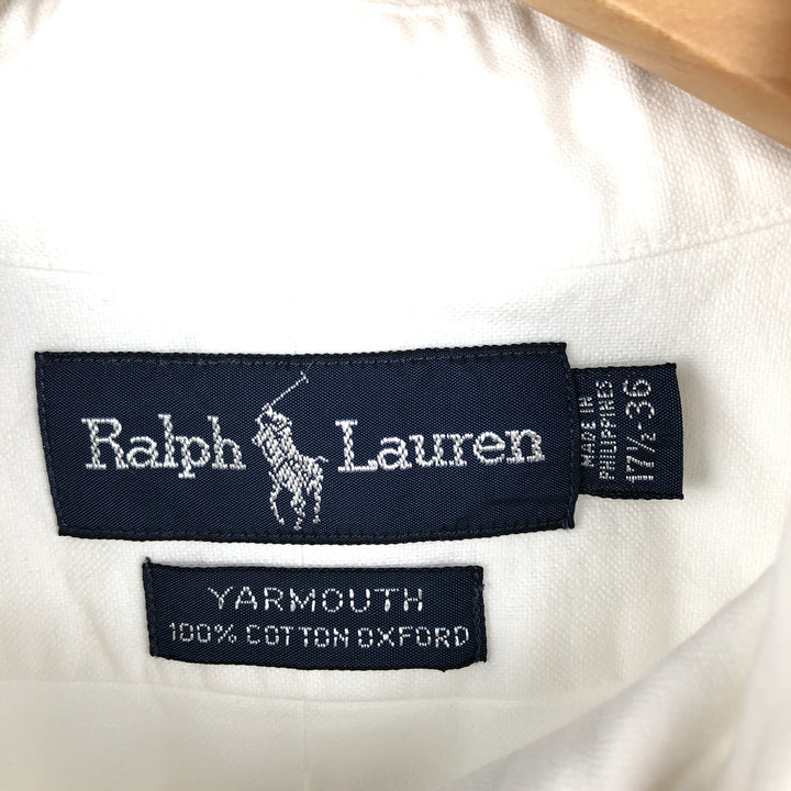 Ralph Lauren YARMOUTH long sleeve button down shirt, men's XL size cotton white type Vintage Second Hand