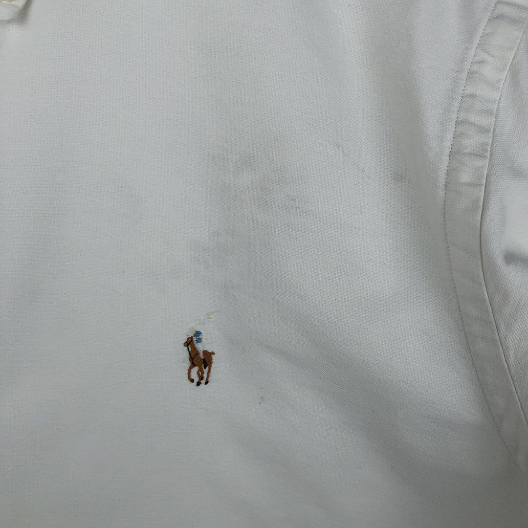 Ralph Lauren long sleeve button down shirt, men's size L cotton white type Vintage Second Hand