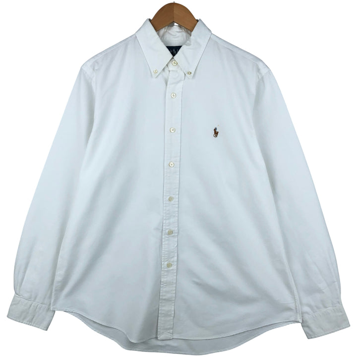 Ralph Lauren CUSTOM FIT long sleeve button down shirt, men's size L cotton white type Vintage Second Hand