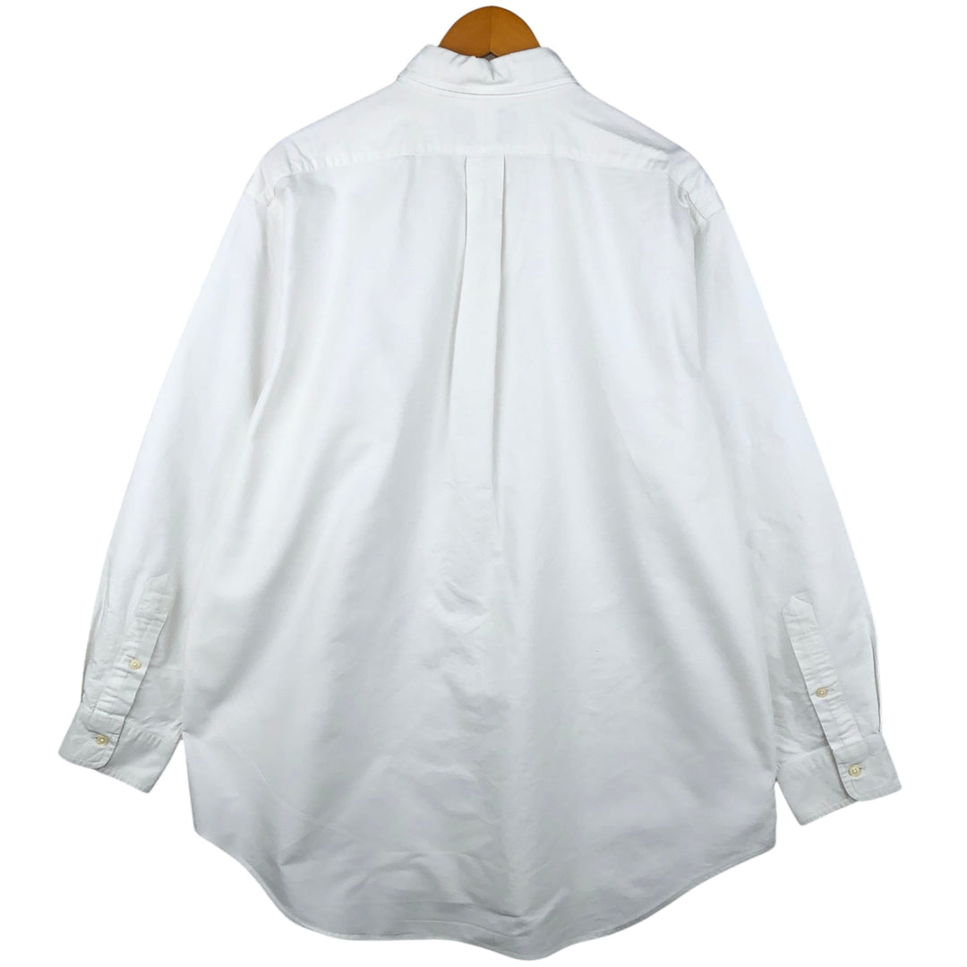 Ralph Lauren YARMOUTH long sleeve button down shirt, men's size L cotton white type Vintage Second Hand