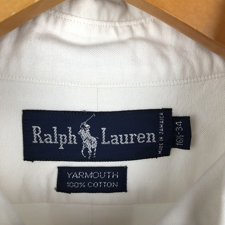 Ralph Lauren YARMOUTH long sleeve button down shirt, men's size L cotton white type Vintage Second Hand
