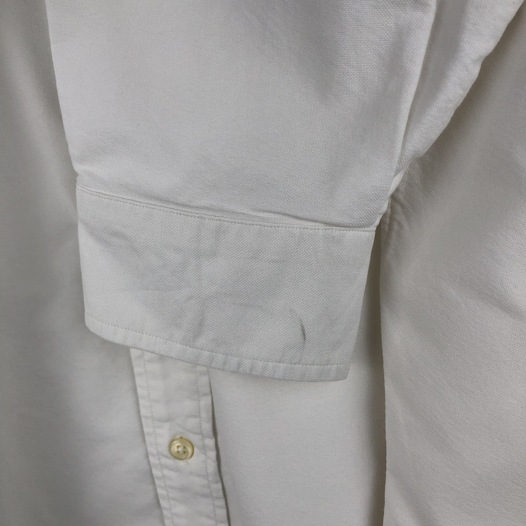 Ralph Lauren YARMOUTH long sleeve button down shirt, men's size L cotton white type Vintage Second Hand