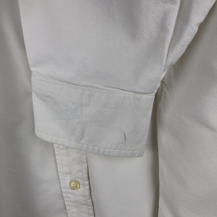 Ralph Lauren YARMOUTH long sleeve button down shirt, men's size L cotton white type Vintage Second Hand