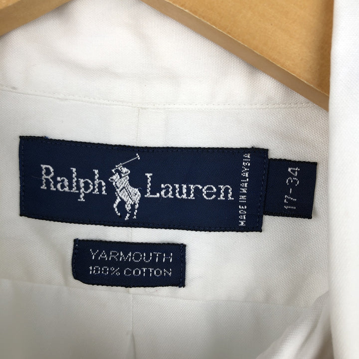 Ralph Lauren YARMOUTH long sleeve button down shirt, men's XL size cotton white type Vintage Second Hand
