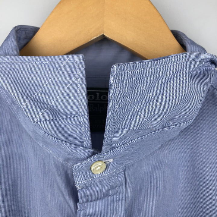 Ralph Lauren POLO by Ralph Lauren Estate Custom Fit Wide Collar Long Sleeve Cotton Shirt, Men's XL cotton Blue type light blue Vintage Second Hand