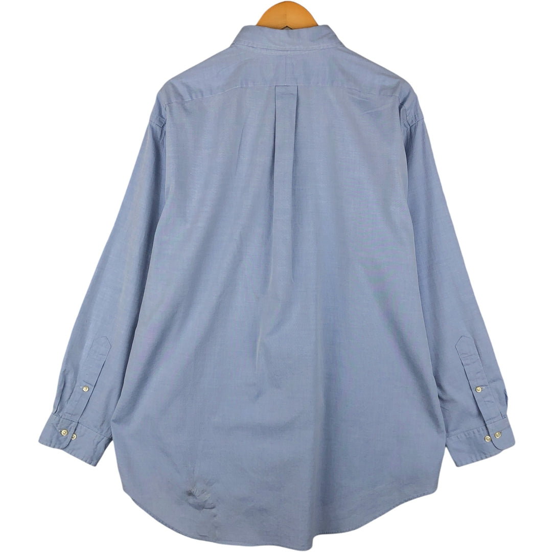 Ralph Lauren YARMOUTH long sleeve button down shirt, men's XL size cotton Blue type light blue Vintage Second Hand