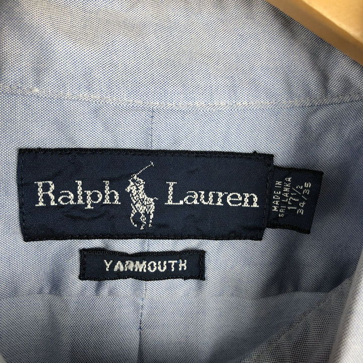 Ralph Lauren YARMOUTH long sleeve button down shirt, men's XL size cotton Blue type light blue Vintage Second Hand